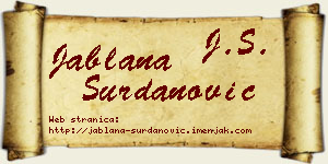 Jablana Surdanović vizit kartica